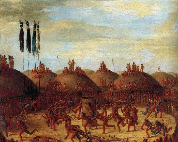 George Catlin The Last Race, Mandan O-Kee-Pa Ceremony china oil painting image